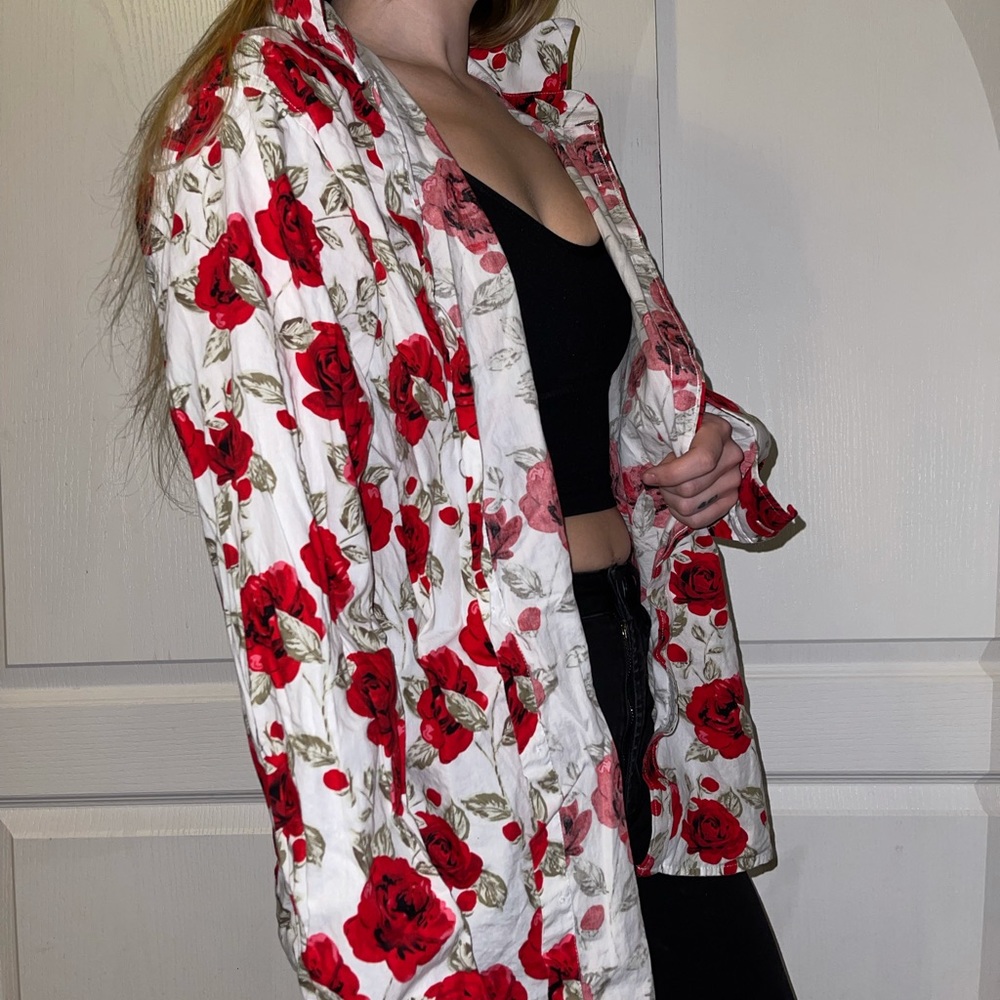 Men’s floral large button-down